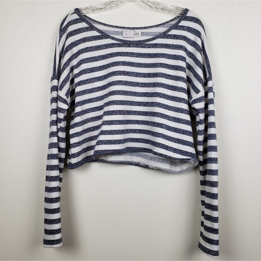 Postmark | Cropped Striped Sweater, Size- L